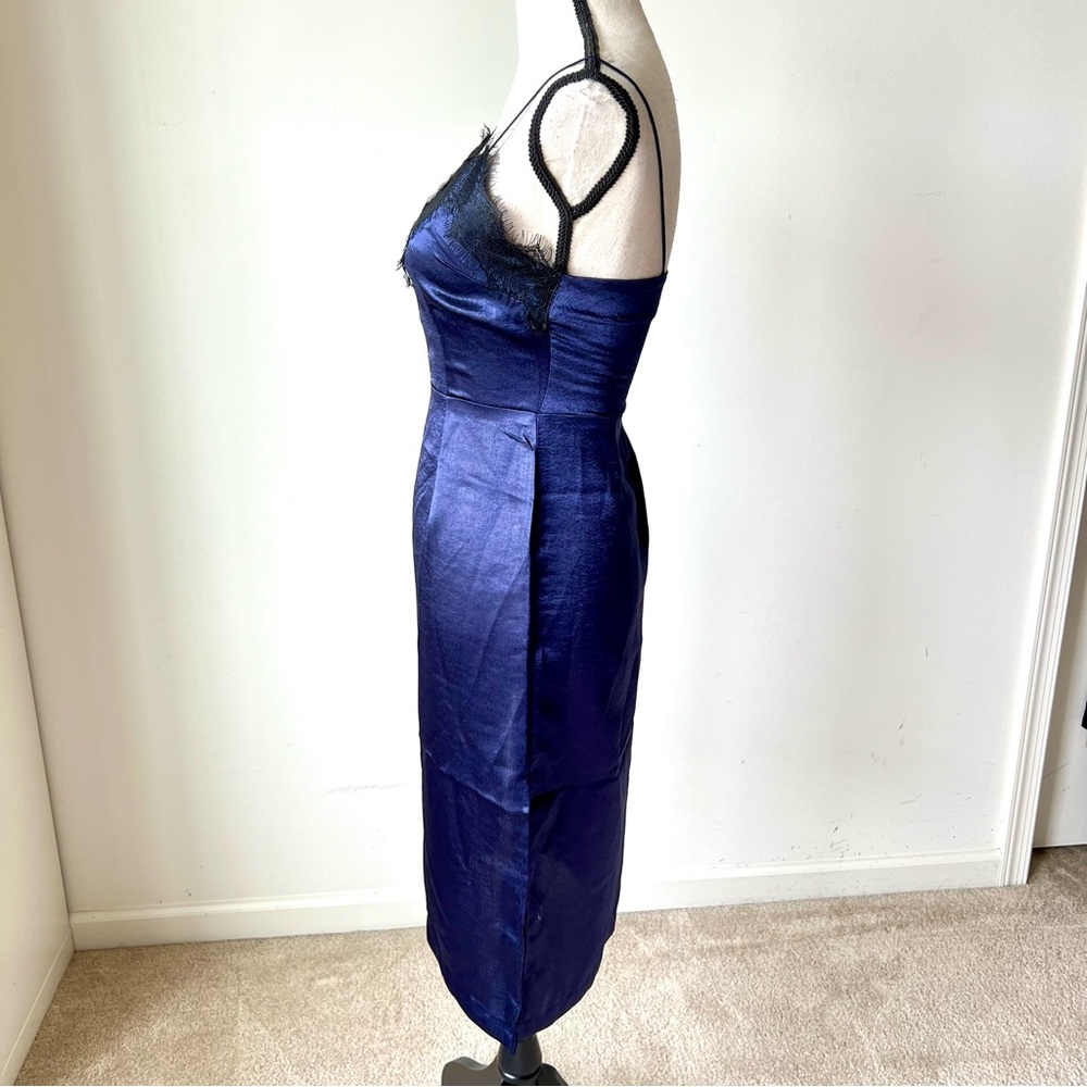 ANTHROPOLOGIE LUMIERE Lace Accented Midi Sheath Slip Dress—SZ. XS - Picture 4 of 14
